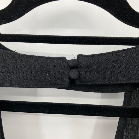 Mossimo Supply Co. Black Boho Gauzy Long Sleeve Keyhole Lightweight Mini Dress - Picture 7 of 8